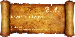 Novák Alvina névjegykártya
